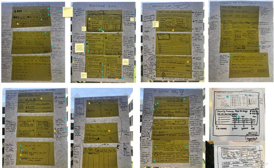 Early design sprint sketch concepts