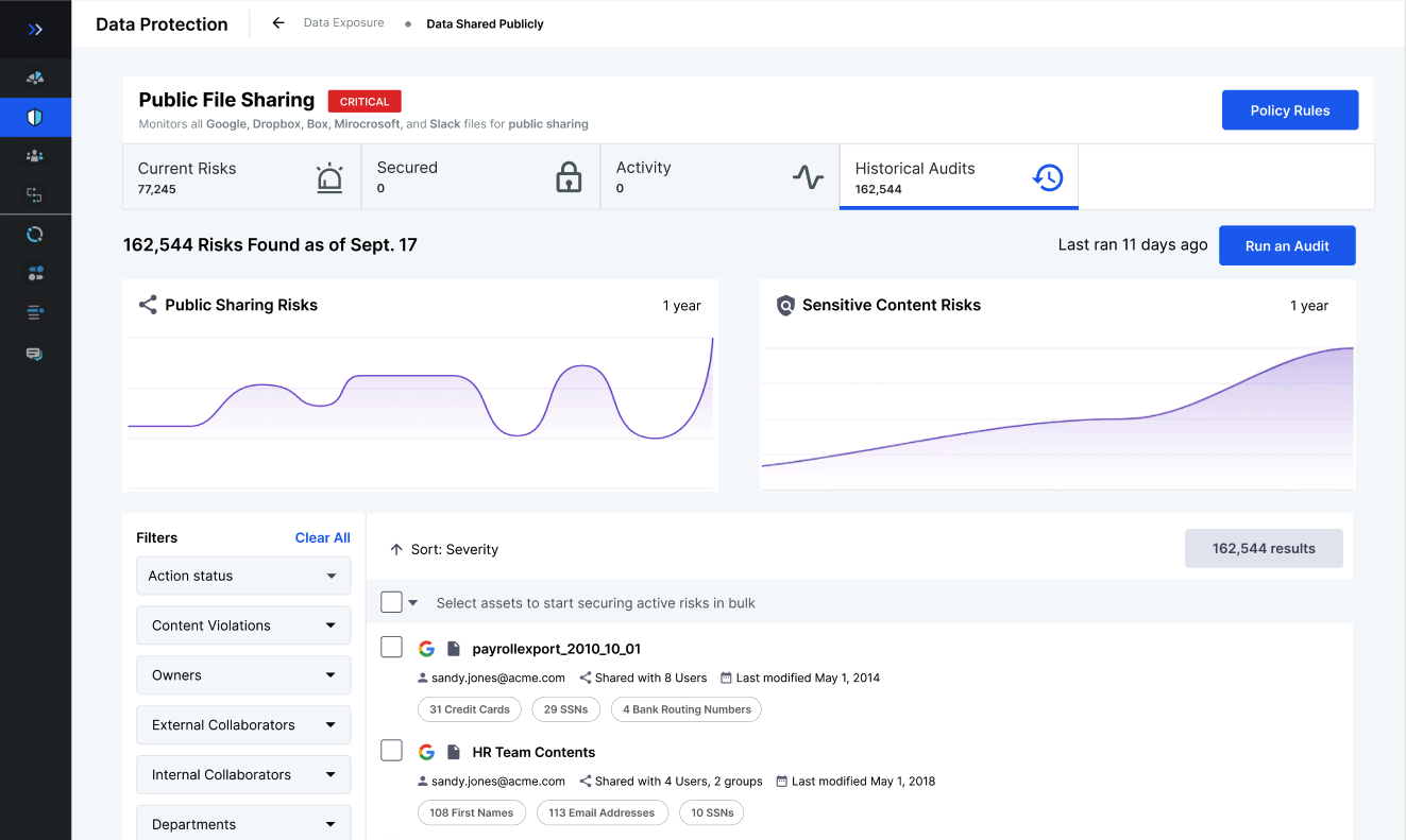 Final Secure dashboard showing risk overview